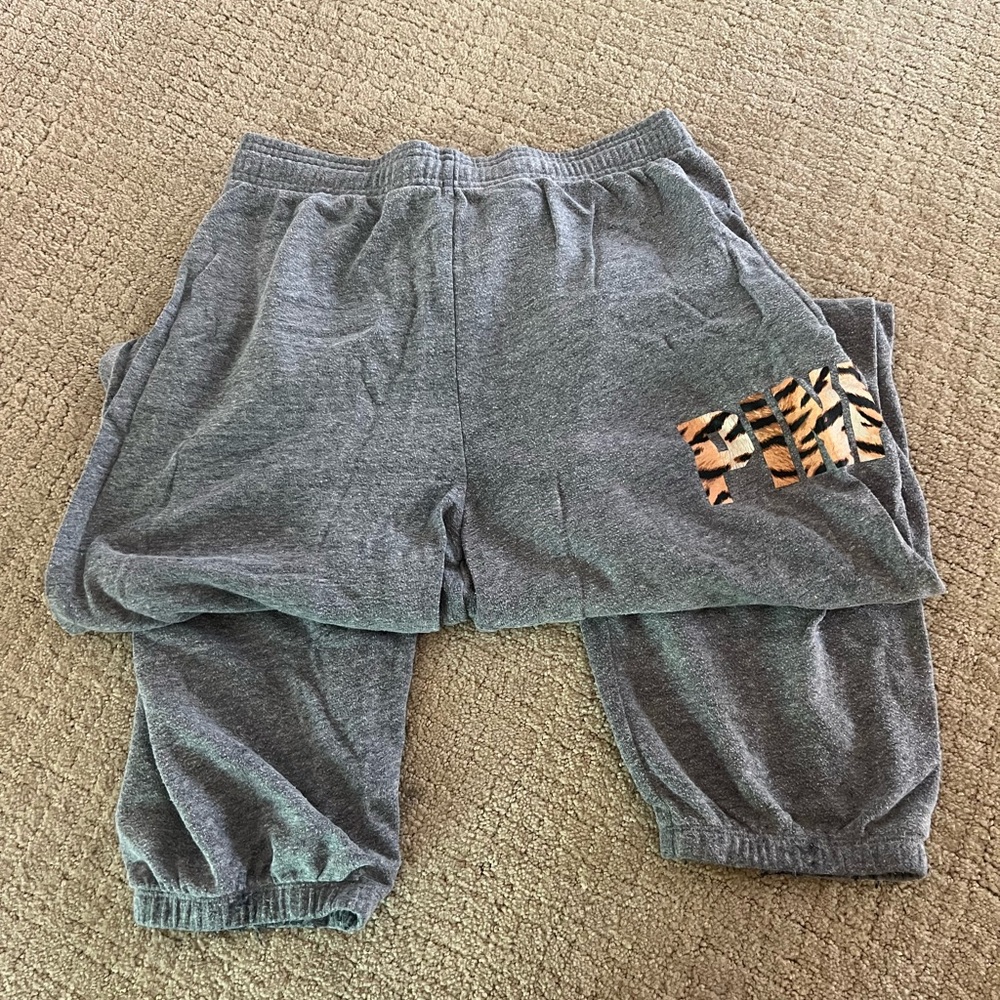 PINK Victoria's Secret Gray Joggers with Elastic Waistband
